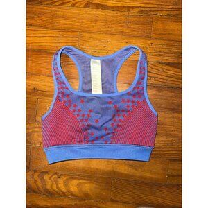 Fabletics Star Blue and Red Stars Seamless Sports Bra Womens size Small